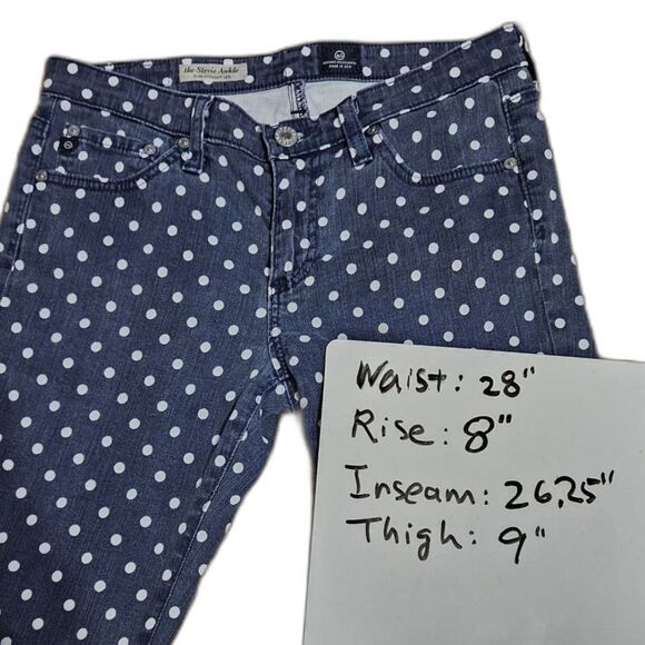 Ag Adriano Goldschmied Denim - Retro Anthro AG Adriano Goldschmeid Size 27R Stevie Ankle Polka Dot Jeans